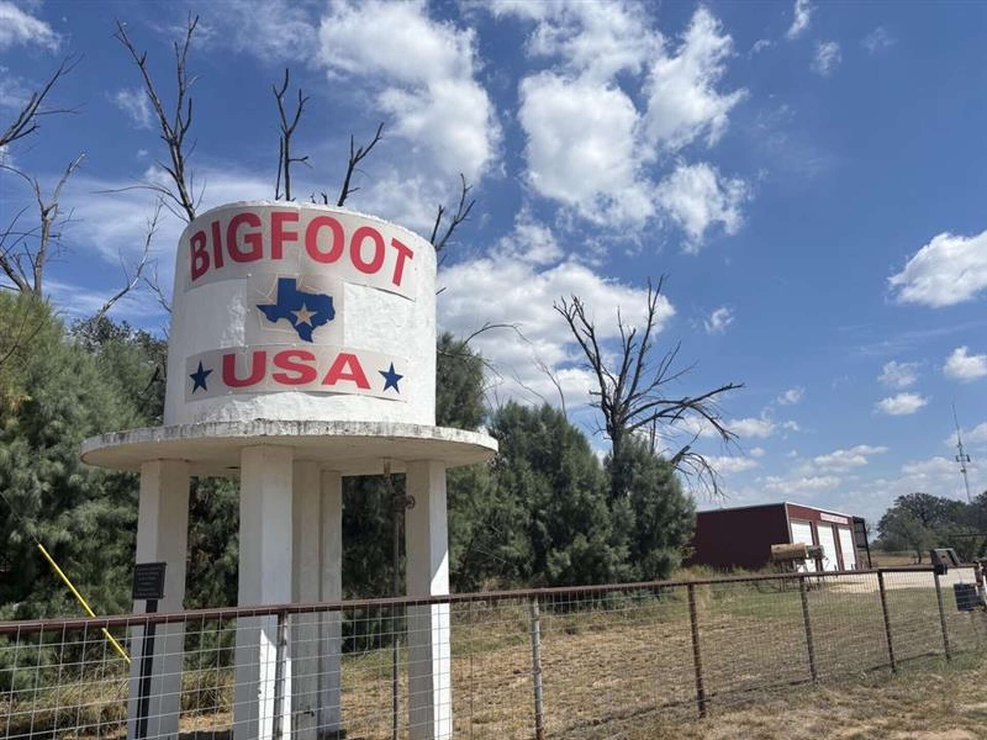 Bigfoot USA water tower in Bigfoot, Texas