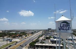 Leon Valley water tower overlooking the city